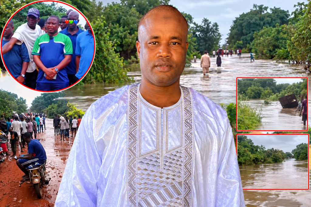 Portrait officiel au cœur des inondations